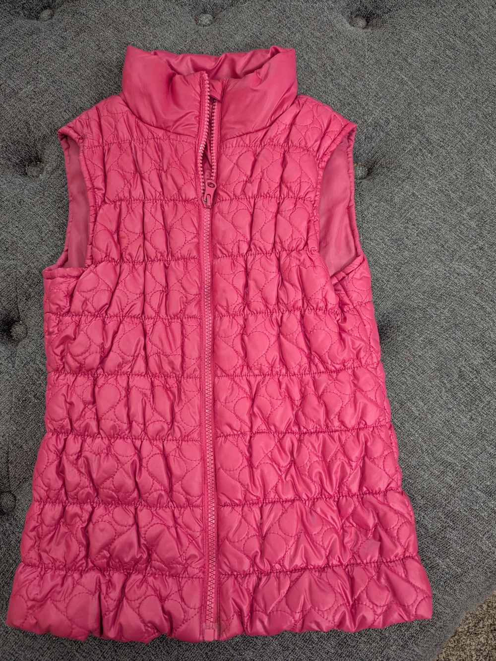 Girls Quilted Sleeveless Puffer Vest - Pink